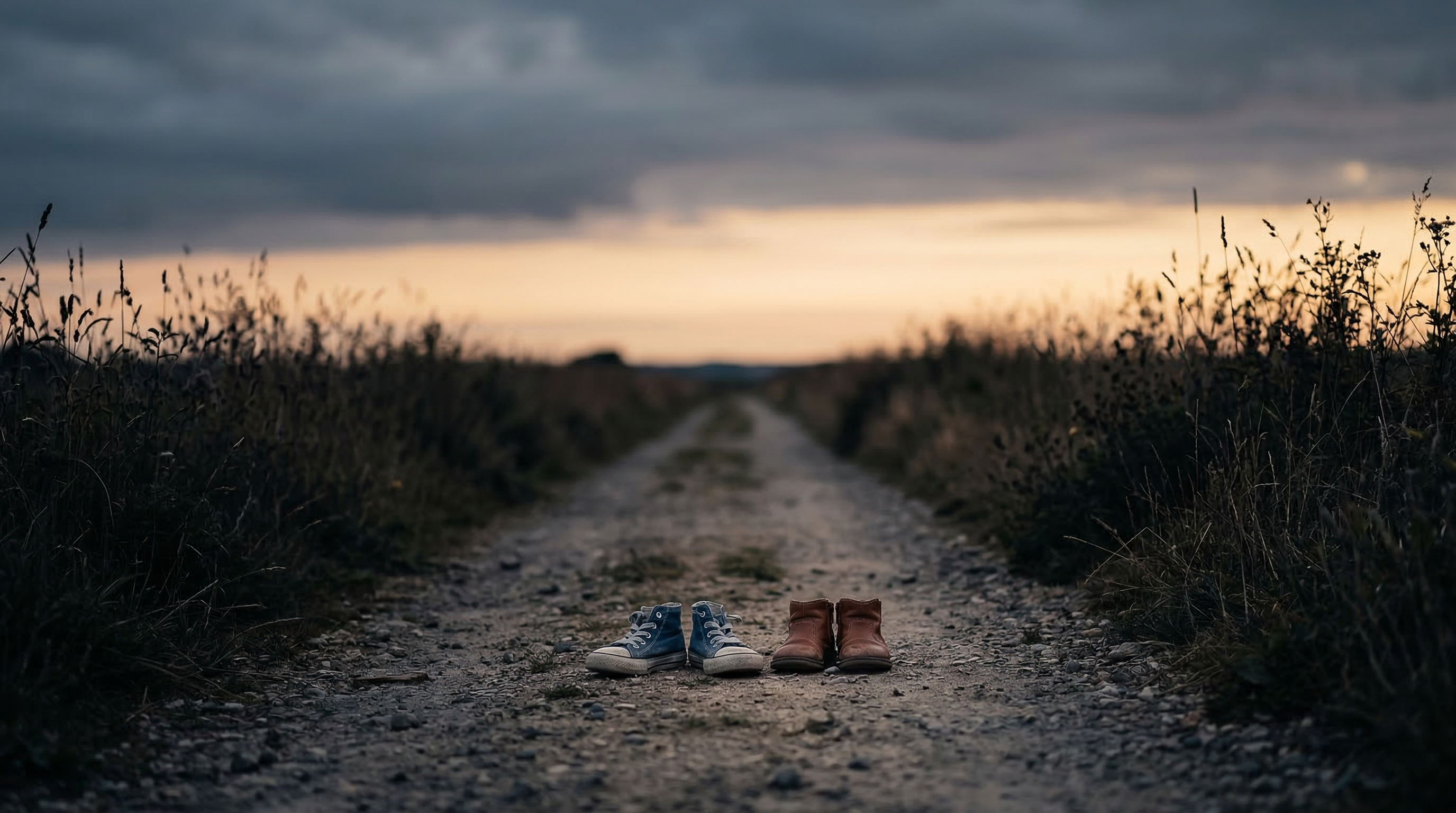 Children's shoes on a path